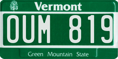 VT license plate OUM819
