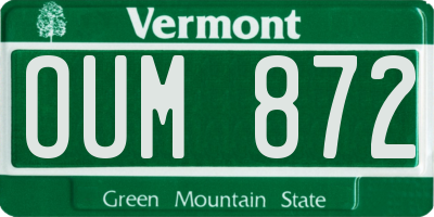 VT license plate OUM872