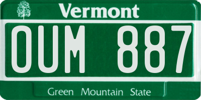 VT license plate OUM887