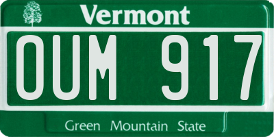 VT license plate OUM917