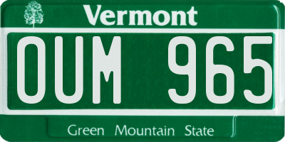 VT license plate OUM965