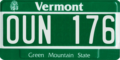 VT license plate OUN176