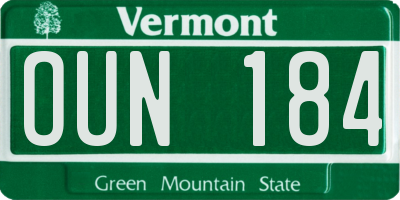 VT license plate OUN184
