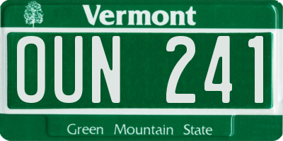 VT license plate OUN241