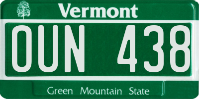 VT license plate OUN438