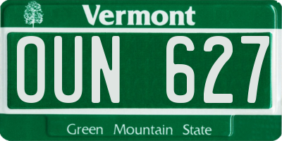 VT license plate OUN627
