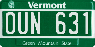 VT license plate OUN631
