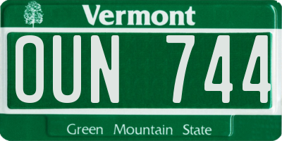 VT license plate OUN744