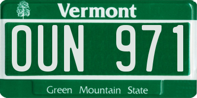 VT license plate OUN971