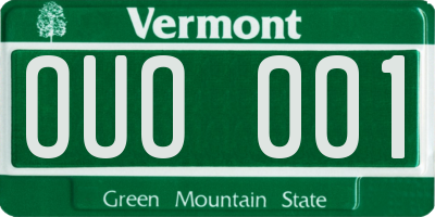 VT license plate OUO001