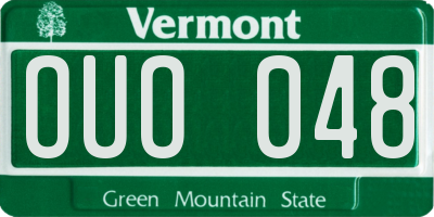 VT license plate OUO048
