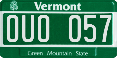 VT license plate OUO057