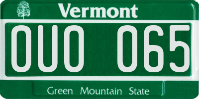VT license plate OUO065