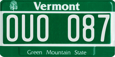 VT license plate OUO087