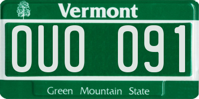 VT license plate OUO091