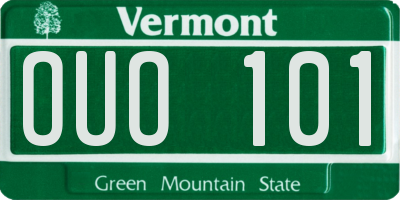 VT license plate OUO101