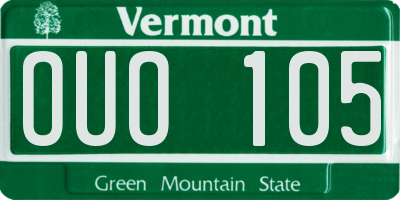 VT license plate OUO105