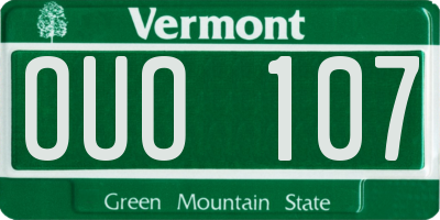 VT license plate OUO107