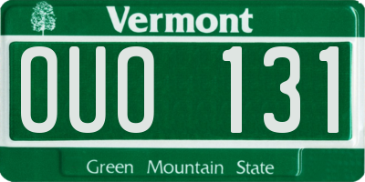 VT license plate OUO131