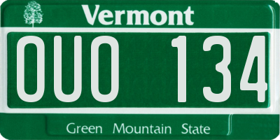 VT license plate OUO134