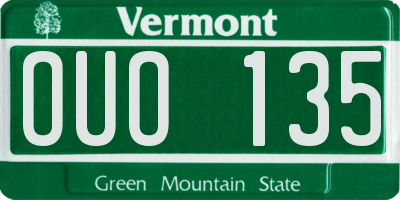 VT license plate OUO135