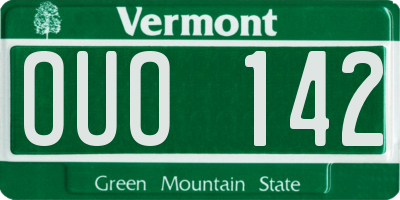 VT license plate OUO142