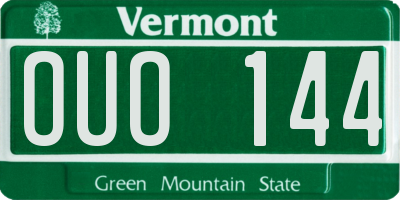 VT license plate OUO144