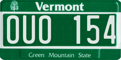 VT license plate OUO154