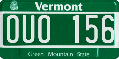 VT license plate OUO156
