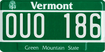 VT license plate OUO186