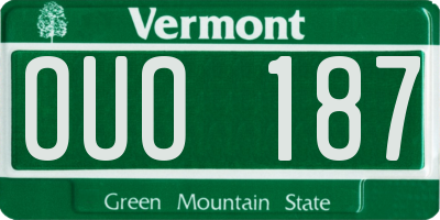 VT license plate OUO187