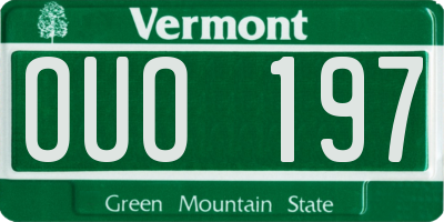 VT license plate OUO197