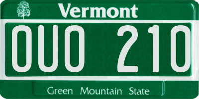 VT license plate OUO210