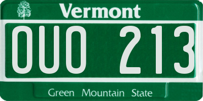VT license plate OUO213