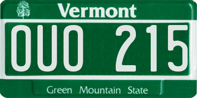 VT license plate OUO215
