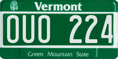VT license plate OUO224