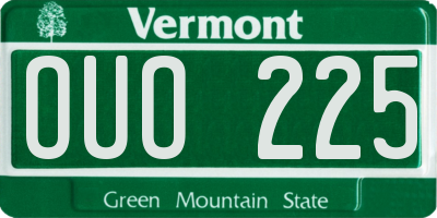 VT license plate OUO225