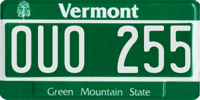 VT license plate OUO255