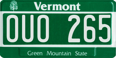 VT license plate OUO265