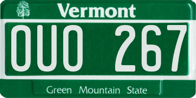 VT license plate OUO267