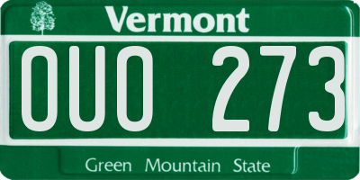 VT license plate OUO273