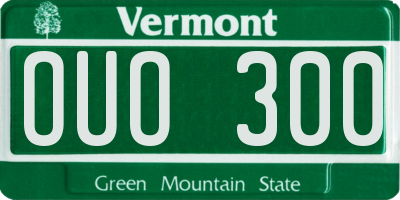 VT license plate OUO300