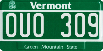 VT license plate OUO309