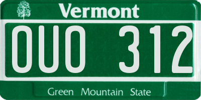 VT license plate OUO312