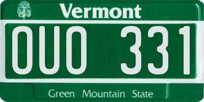 VT license plate OUO331