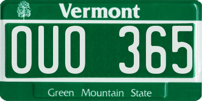 VT license plate OUO365