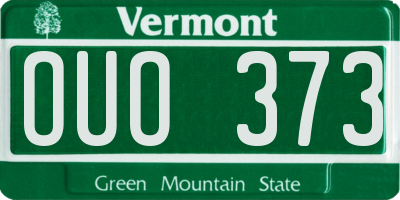 VT license plate OUO373