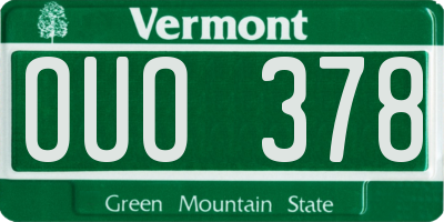 VT license plate OUO378