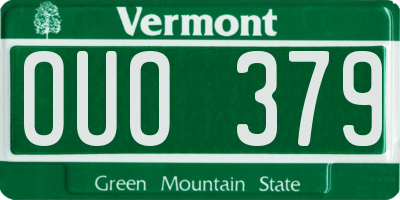VT license plate OUO379