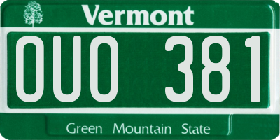 VT license plate OUO381